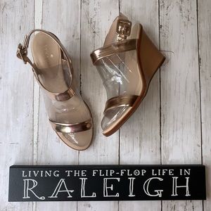 Kate  Spade | Golden Wedges